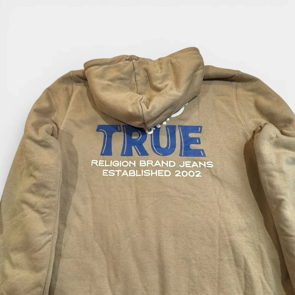 True Religion‎ Sherpa Zip Hoodie NWT Travertine Buddha Luxe Streetwear
